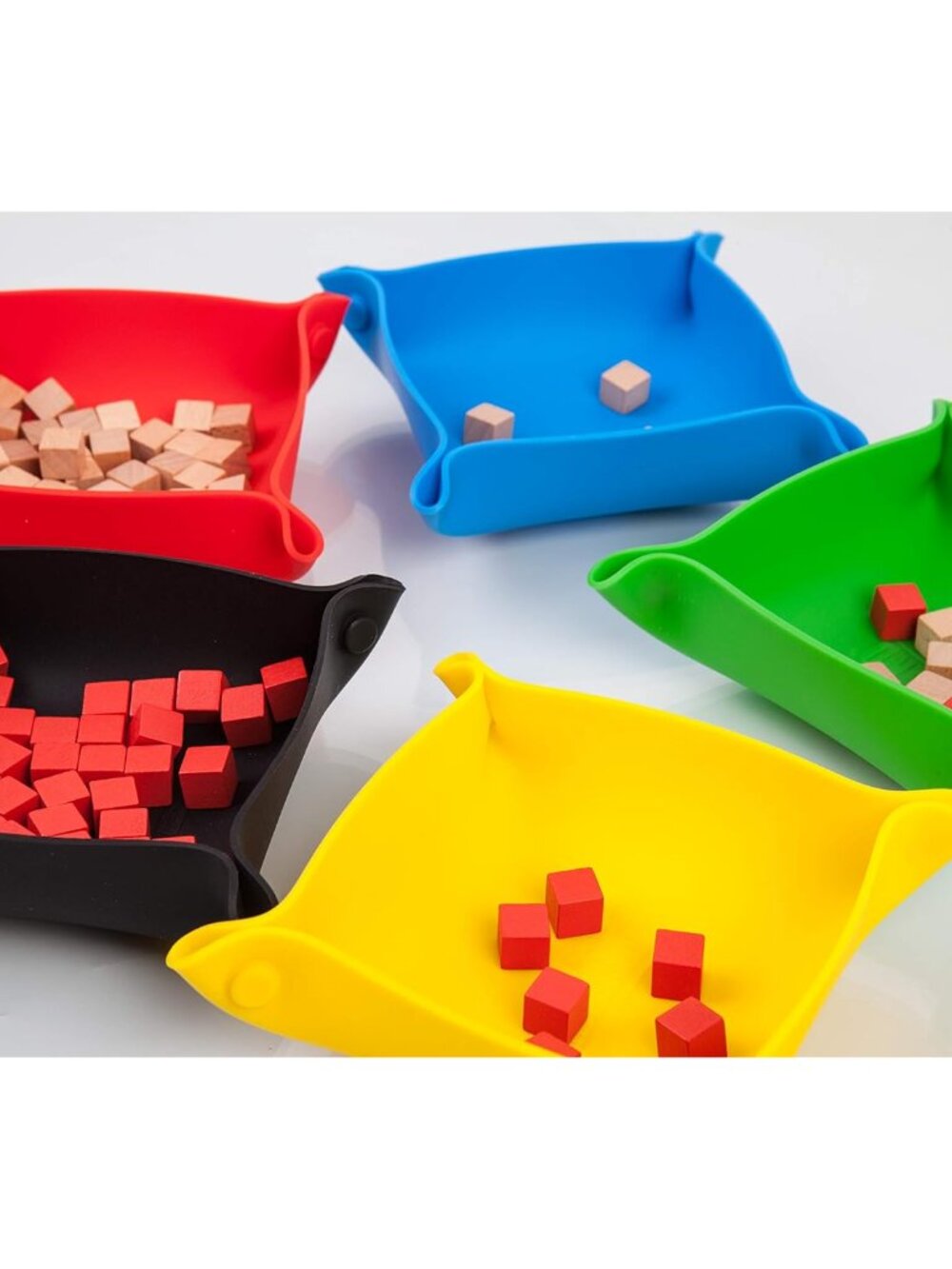 Collapsible Board Game Storage Bowls, Portable Folding Tray Accessory Holds Tabl